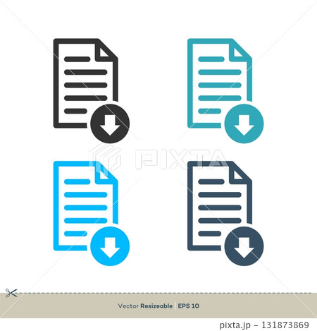 Document Download Icon Logo Template Illustration Design. Vector EPS 10. 131873869
