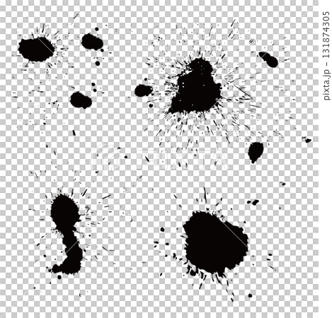 Set of bloodstains and blood vector material - black 131874305