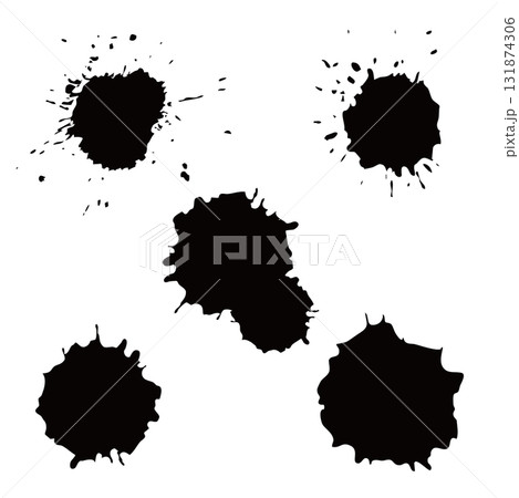 血痕・血のベクター素材のセット 黒 血痕・血のベクター素材のセット 黒 131874306