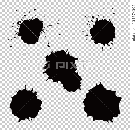 血痕・血のベクター素材のセット 黒 血痕・血のベクター素材のセット 黒 131874306