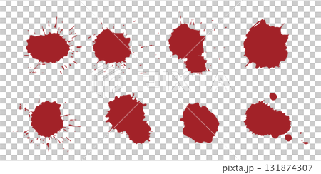 Set of bloodstains and blood vector material - Red 131874307