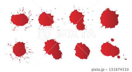 血痕・血のベクター素材のセット　赤 131874310