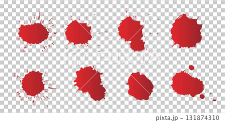 血痕・血のベクター素材のセット　赤 131874310