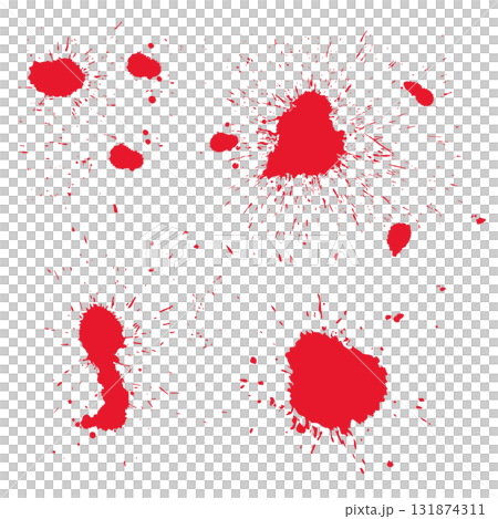 Set of bloodstains and blood vector material - Red 131874311