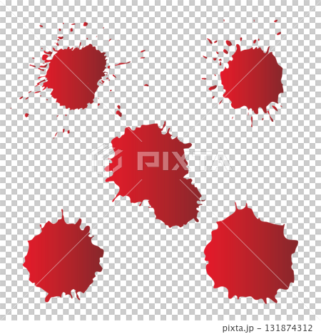 Set of bloodstains and blood vector material - Red 131874312