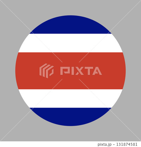 Rounded National flag of Costa Rica. Costa Rica flag circular icon. Backdrop flag of Costa Rica. Rounded National flag of Costa Rica. Costa Rica flag circular icon. Backdrop flag of Costa Rica. 131874581