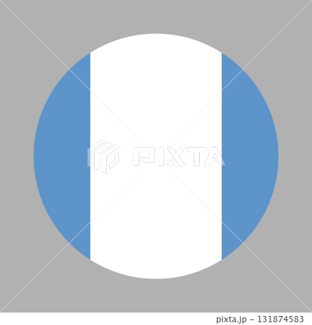 Flag of Guatemala circle icon. Civil flag of Guatemala rounded. Guatemala flag button. 131874583