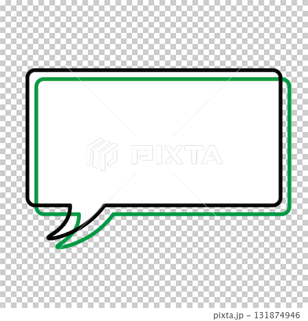 Simple speech bubble illustrations: horizontal, square, rounded corners Simple speech bubble illustrations: horizontal, square, rounded corners 131874946