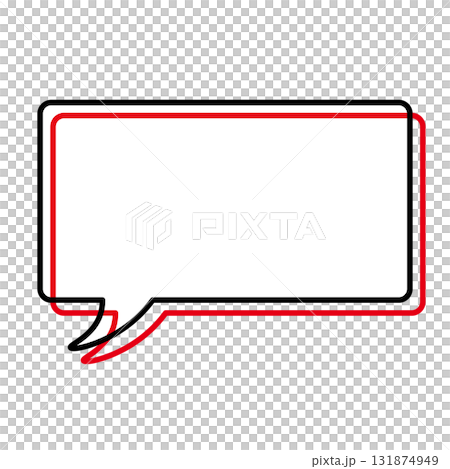 Simple speech bubble illustrations: horizontal, square, rounded corners 131874949