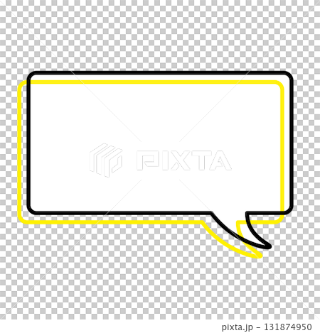 シンプルな吹き出しのイラスト　横長　四角　角丸 131874950