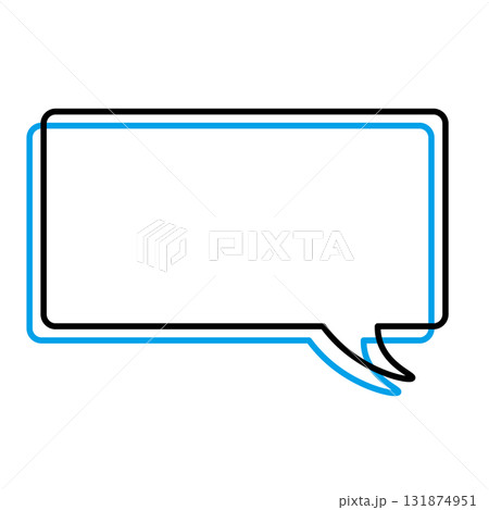 シンプルな吹き出しのイラスト　横長　四角　角丸 131874951