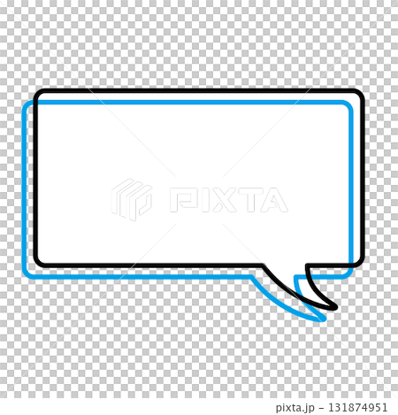 シンプルな吹き出しのイラスト　横長　四角　角丸 131874951