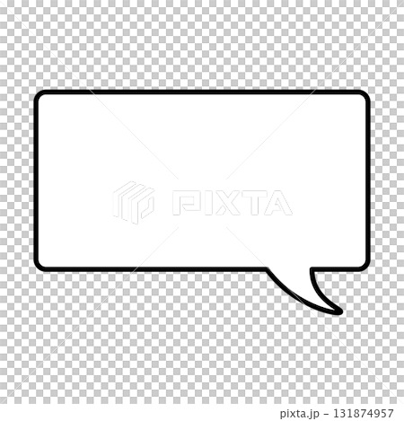 シンプルな吹き出しのイラスト 横長 四角 角丸 シンプルな吹き出しのイラスト 横長 四角 角丸 131874957