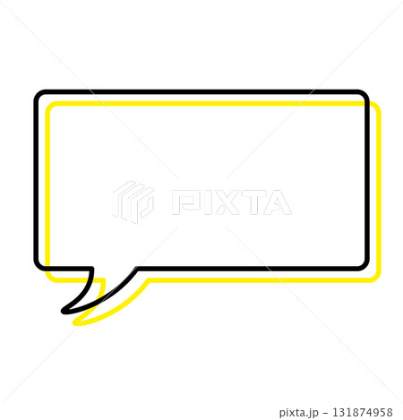 シンプルな吹き出しのイラスト　横長　四角　角丸 131874958