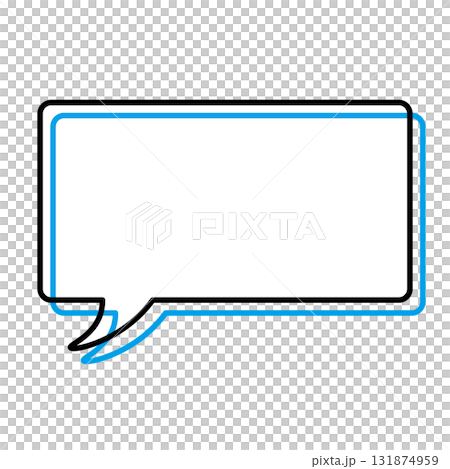 Simple speech bubble illustrations: horizontal, square, rounded corners Simple speech bubble illustrations: horizontal, square, rounded corners 131874959