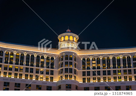 アメリカ　ネバダ州のラスベガスの夜景　ベラージオ 131874965