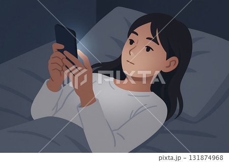 就寝前のスマートフォン 就寝前のスマートフォン 131874968