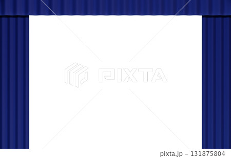 背景素材_幕_青 131875804