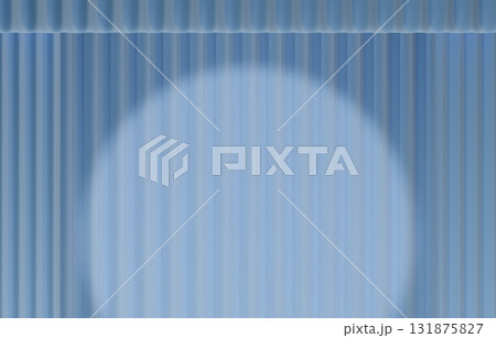 背景素材_幕とスポットライト_水色 131875827