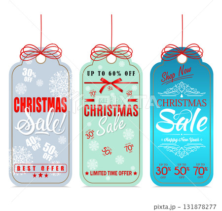 Christmas sale tags, winter discounts Christmas sale tags, winter discounts 131878277