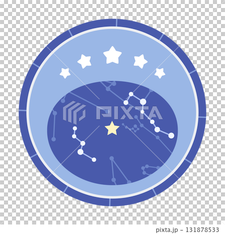 Illustration material of a simple planisphere image Illustration material of a simple planisphere image 131878533