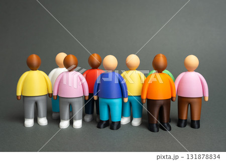 A group of people, figurines. A community, a team. Multiculturalism. A study of society. Group behavior, social structure, and human resource diversity A group of people, figurines. A community, a team. Multiculturalism. A study of society. Group behavior, social structure, and human resource diversity 131878834
