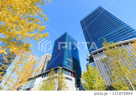大阪梅田の秋のビル群 (大阪府大阪市北区) 131878904