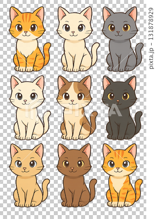 可愛的貓插圖集 可愛的貓插圖集 131878929