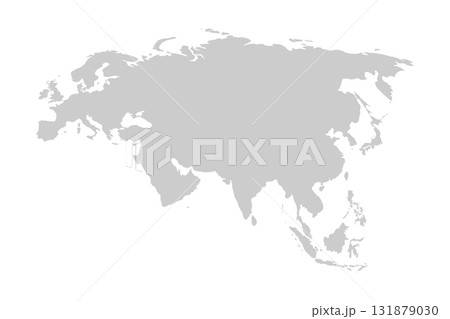 Gray vector world map illustration. Eurasia continent on transparent background. Showcasing a global perspective with clear outlines for educational and design purposes Gray vector world map illustration. Eurasia continent on transparent background. Showcasing a global perspective with clear outlines for educational and design purposes 131879030