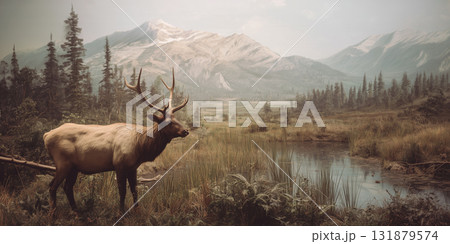 Wild deer in wilderness of North America Wild deer in wilderness of North America 131879574