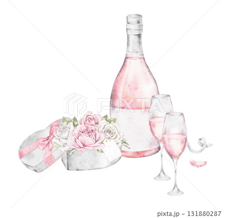 neutral cute watercolor ribbon frame isolated on white background neutral cute watercolor ribbon frame isolated on white background 131880287