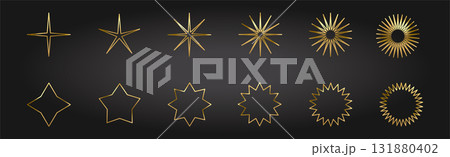 Gold Star icon set. Holiday stars art 131880402