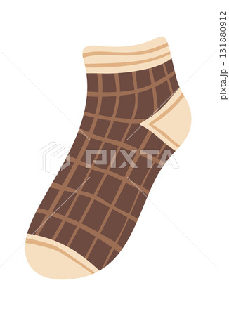 Winter sock checkered pattern design 131880912