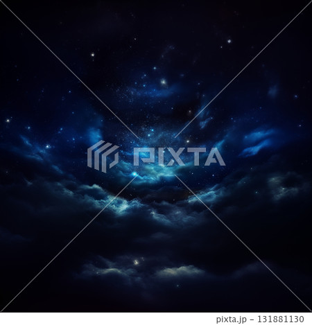 Dark magical night sky with bright star constellation. Cosmic background Dark magical night sky with bright star constellation. Cosmic background 131881130