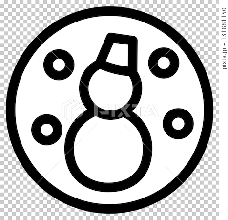 簡單的圓形雪花矢量圖標 131881150