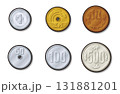 日本の硬貨 お金 コイン 黒フチ シャドウ 131881201
