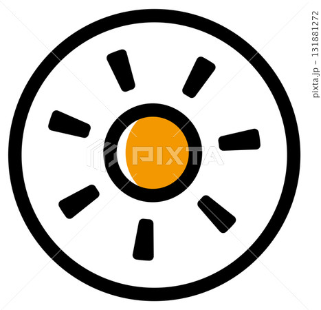 シンプルな丸囲みの晴れマークの色付きベクターアイコン 131881272