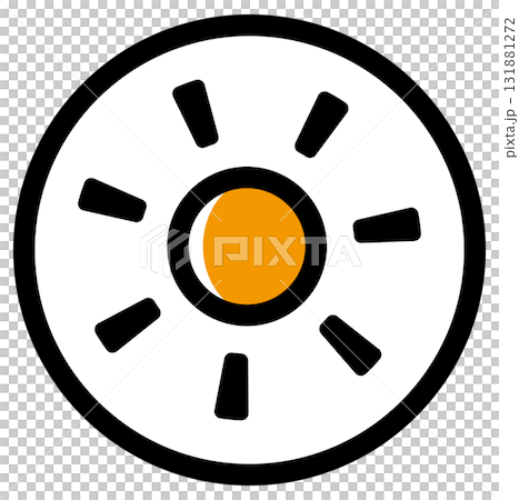 シンプルな丸囲みの晴れマークの色付きベクターアイコン 131881272