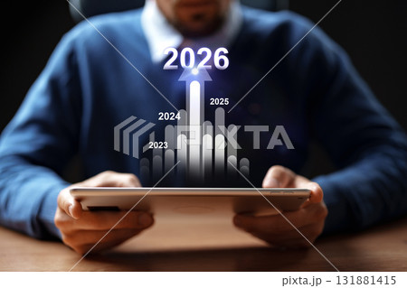 Growing trends in business projections for 2026 with data visualization Growing trends in business projections for 2026 with data visualization 131881415
