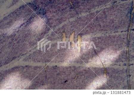 Closeup of torn, faded wall surface with textured lines and abstract scratches under soft natural light. Concept of grunge texture, urban decay, vintage imperfection background Closeup of torn, faded wall surface with textured lines and abstract scratches under soft natural light. Concept of grunge texture, urban decay, vintage imperfection background 131881473