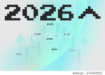 Growth trends displayed with years leading to 2026 in a digital design 131882041