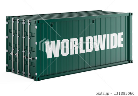 Worldwide shipping container. 3D rendering Worldwide shipping container. 3D rendering 131883060
