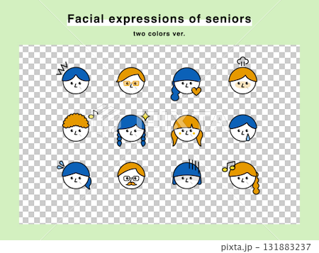 Elderly people icon set with various expressions 02 Elderly people icon set with various expressions 02 131883237