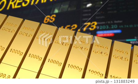 The Gold Bar for Business concept 3d Rendering. 131883249