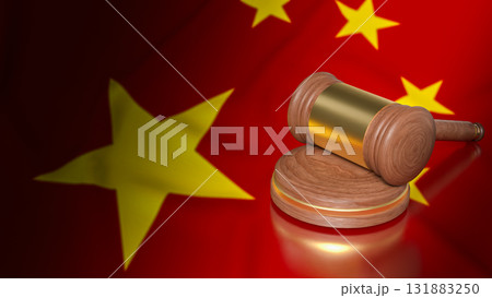 The Hammer on China flag for Law concept 3d Rendering. The Hammer on China flag for Law concept 3d Rendering. 131883250