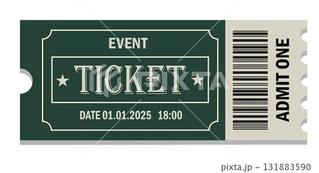 Elegant Ticket Mockup Template on Clean Background for Modern Branding Design Elegant Ticket Mockup Template on Clean Background for Modern Branding Design 131883590