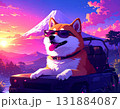 Shiba Inu with Sunglasses Driving an Off-Road 131884087