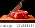 カットされているリブロースステーキ 131884139