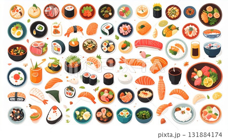 お寿司の可愛いアイコン お寿司の可愛いアイコン 131884174