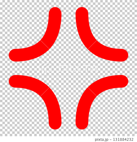 Red illustration of an angry mark used in manga and anime Red illustration of an angry mark used in manga and anime 131884232
